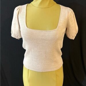 French Connection Cream Square Neck Blouse